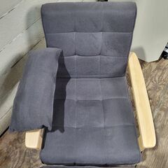 5/12 終 アイリス 1人掛けウッドフレームソファ/オットマン付き 1Pソファ 25d菊STの画像