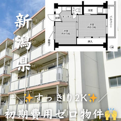 【新潟県・中興野】＼ 🌟初期費用ゼロ🌟／ すっきり2K🙌・フリー...