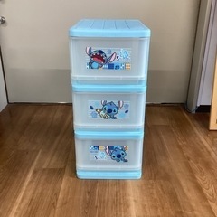 プラ衣装ケース3段【町田市再生家具】0401