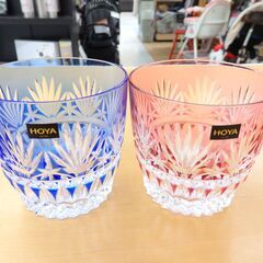 59/704 HOYA クリスタルロックグラス ペア (未使用品...