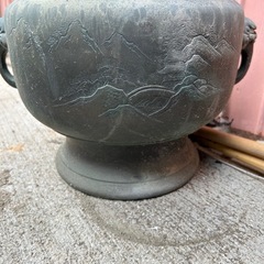 最終価格❗️火鉢　アンティーク　手あぶり　金属製 美術品　骨董品　工芸品の画像