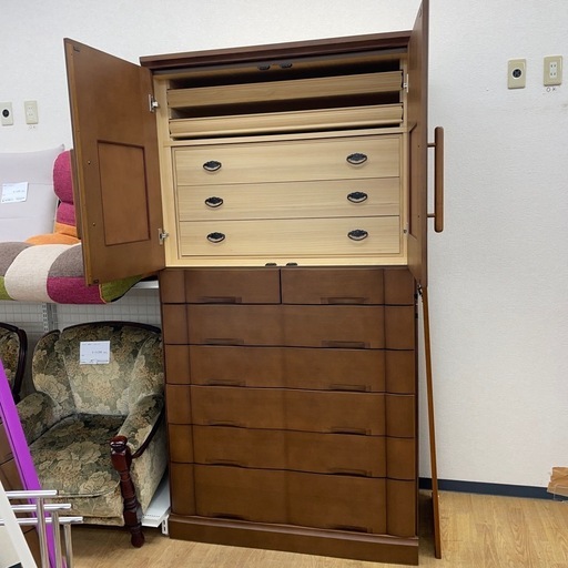 ★ジモティ割あり★   天然木　着物桐タンス　クリーニング済み SJ9013