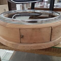 *お値段見直しました*★ジモティ割あり★  ガラスショーケース もくめベージュ W43×D43×H12 クリーニング済み TC7968の画像
