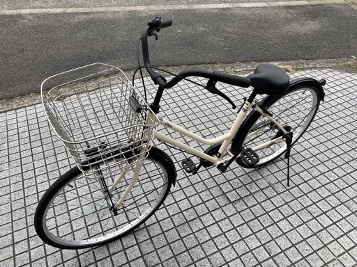 【26インチ自転車】サイクルベースあさひ製　変速なし　大きめの前カゴ使用❗️若林自転車　唐崎店　SALE中❗️