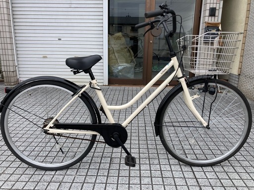【26インチ自転車】サイクルベースあさひ製　変速なし　大きめの前カゴ使用❗️若林自転車　唐崎店　SALE中❗️