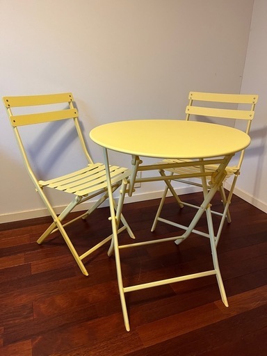 スチール製　ガーデンテーブル椅子セット