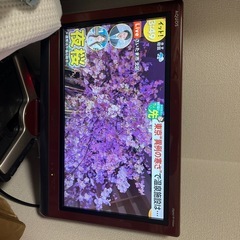 テレビ　AQUOS SHARP　エンジ色