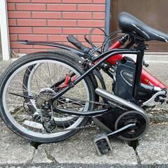 Panasonic パナソニック Off Time 折りたたみ電動アシスト自転車 BE-ENW074R 18〜20インチ バッテリー5Ah 長押し5点灯 動作確認済み美品の画像