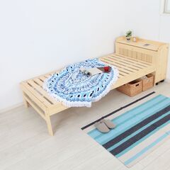 1点のみ【新品】天然木すのこベッド シングルベッド ナチュラル お客様組立品 ベッド の画像