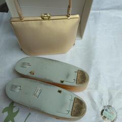 和装バッグ　草履セット　ゴールドの画像
