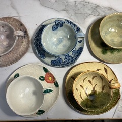 ☆値下げ☆O2504-025　雅峰窯 カップ&ソーサー 5 客セット ティースプーン5本 バラ売り不可 中古美品の画像