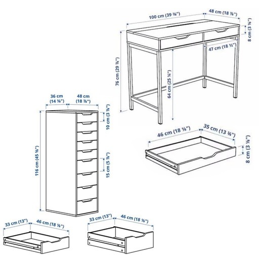 【最終値下げ】【美品】机•収納ユニットIKEA
 