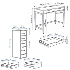 【最終値下げ】【美品】机•収納ユニットIKEA
 の画像