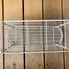 アイアンシェルフ　二段　白　高さ調整付き　キッチン　ランドリー　洗面所　玄関など　の画像