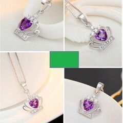 j→→→m43-4/刻印/アメジストＣＺクラウンペンダントの画像