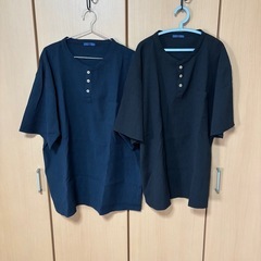 メンズ　ヘンリーネックTシャツ　2P　4Lの画像