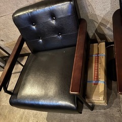 1人掛け合皮ソファ×2の画像