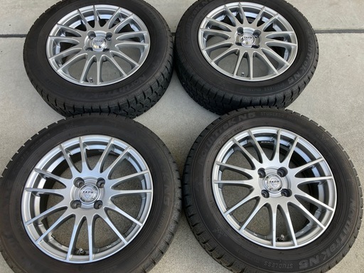 175/65R15超バリ山スタッドレスタイヤ付きホイール4本　アクア、ヴィッツ、スイフト等　ランクB