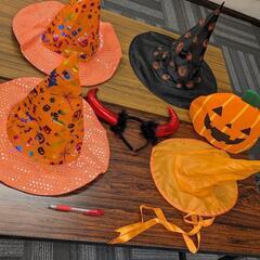ハロウィン　仮装　魔女ハット、パンプキンなど5点セット