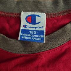 Champion 赤 グレー Tシャツ 160cmの画像