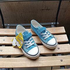 新品 18cm スニーカー ブルー 子供靴 キッズ 靴 シューズ 男女兼用【T245】の画像