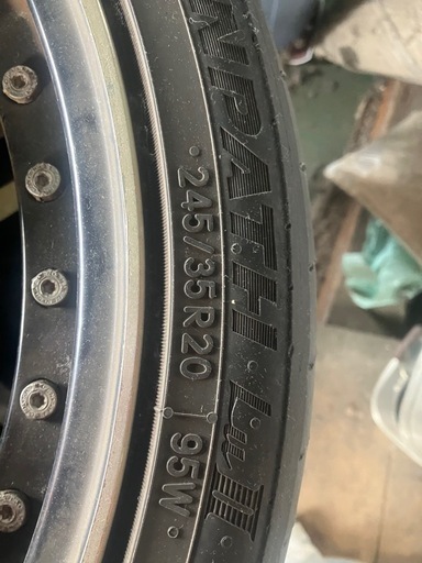 アルミホイール、タイヤ　４本セット　屋内保管