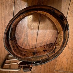 リアルレザー肉厚本革2連幅広ベルト☆vintageやれ感アリバイク乗りバイカーの画像
