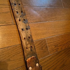 リアルレザー肉厚本革2連幅広ベルト☆vintageやれ感アリバイク乗りバイカーの画像