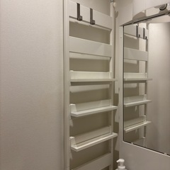 突っ張り棚　パーテーション　棚　ホワイトの画像