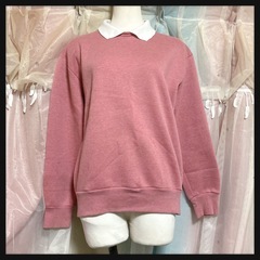 ꒰Sandie anap꒱裏起毛 重ね着風 長袖トレーナー ピン...