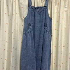 XXLマキシ丈デニムジャンパースカート
