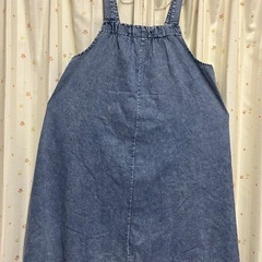 XXLマキシ丈デニムジャンパースカートの画像
