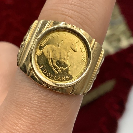 ツバルホース付　リング　枠K18 11.5g 約20号