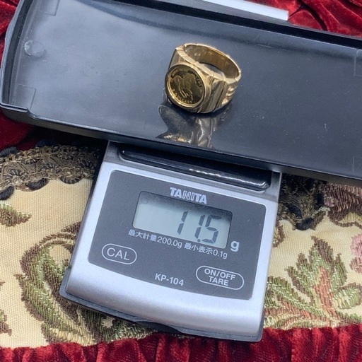 ツバルホース付　リング　枠K18 11.5g 約20号