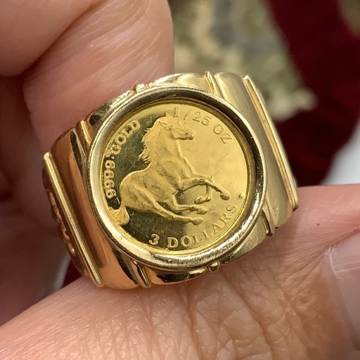 ツバルホース付　リング　枠K18 11.5g 約20号