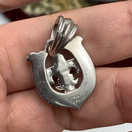 Pt900 ダイヤ付　ホーシュー　百合　ペンダント　14.5g 0.54ct