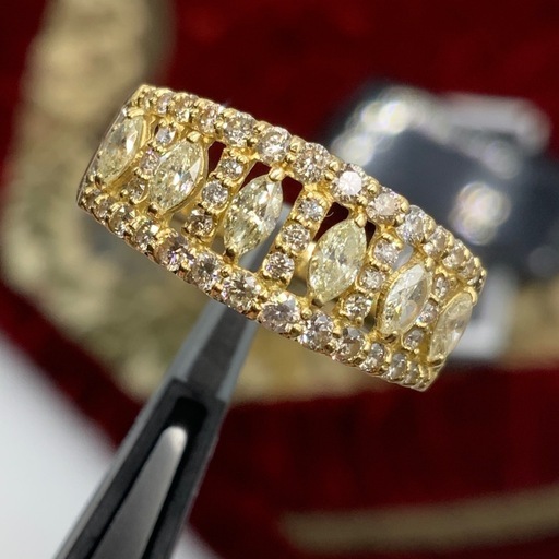 K18 パヴェダイヤ　リング　2.7g 1ct 15号