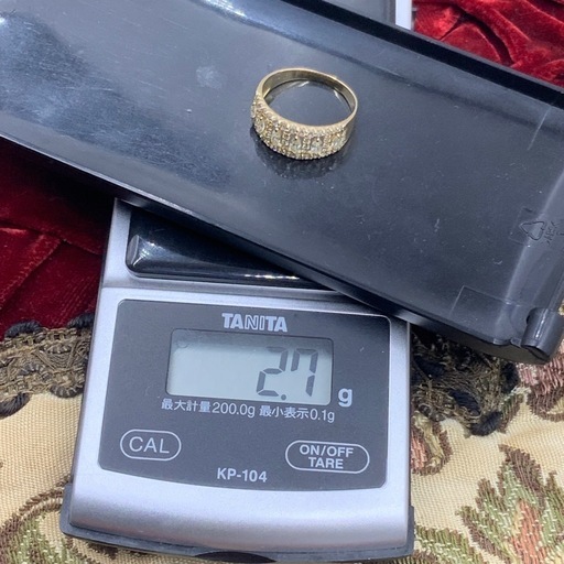 K18 パヴェダイヤ　リング　2.7g 1ct 15号