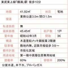 鶴瀬駅10分 戸建3K ペット可　リフォーム中(7月上旬完了) - 富士見市