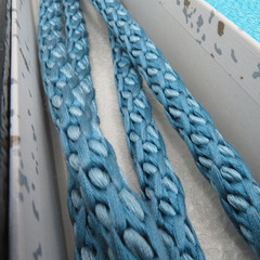 帯締め・帯揚げセット 振袖用 丸組 組紐 縮緬 水色 箱付き 正絹 和装小物 【キモノオフ野々市若松店】の画像