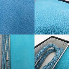 帯締め・帯揚げセット 振袖用 丸組 組紐 縮緬 水色 箱付き 正絹 和装小物 【キモノオフ野々市若松店】の画像