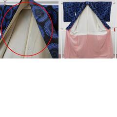 小紋 昔 アンティーク 昔着物 黒 青 銀 花 広衿 正絹 昔きもの レトロ 明治・大正ロマン カジュアル 普段使い 身丈160cm 【キモノオフ野々市若松店】の画像