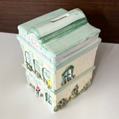【未使用/在庫多数‼️】レトロ 郵便局 西洋館風貯金箱 郵便局の貯金箱 POST OFFICE コインバンク ハンドペイント インテリア雑貨の画像