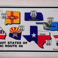 ルート66 ライセンスプレートMade in USA ROUTE66
