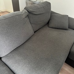 モダンデコ L字型ソファ チャコールグレー