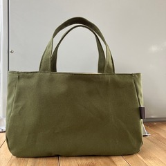 先約あり 帆布トートバッグ ころりんバッグ ハンドメイド 深緑色...