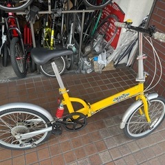 20インチ　外装6段変速　サスペンション付き折り畳み自転車　黄色の画像