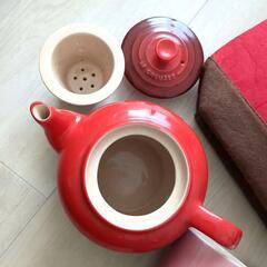 Le Creuset ティーセット レッド　カップ　ランチバッグ付き　ルクルーゼの画像
