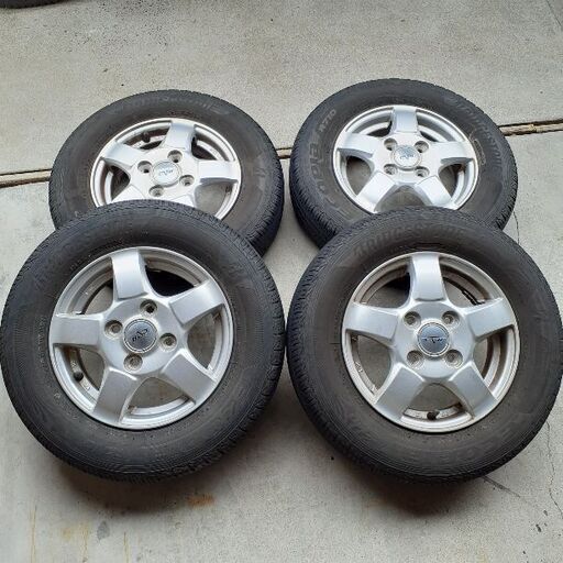 No.② 【バリ溝】ブリヂストン 145/80R12 タイヤ＆ホイール2本セット