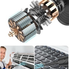 新品未使用✨️電動エアダスター エアダスター ミニ 掃除機 空気入れ 1台3役 3段階風力調整 LEDライト付き 日本語取扱説明書付 002の画像
